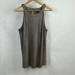 Torrid Metallic Bronze Brown Pleated High Neck Tank Top Womens Sz 1 1X